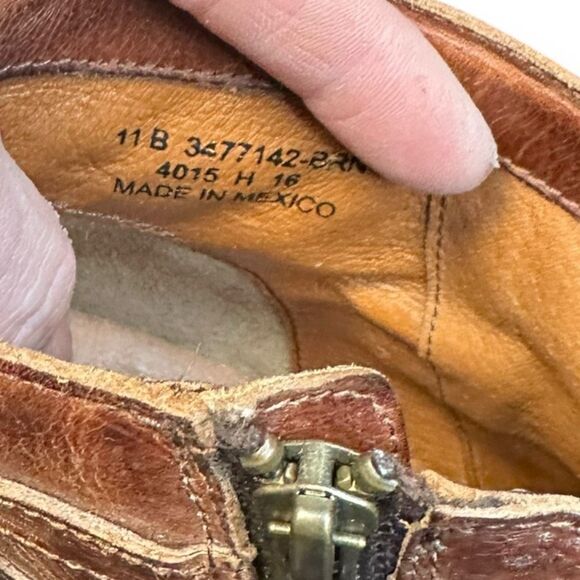 FRYE Women’s Brown Leather Jenny Short Ankle Boots Size 11B - Picture 8 of 9